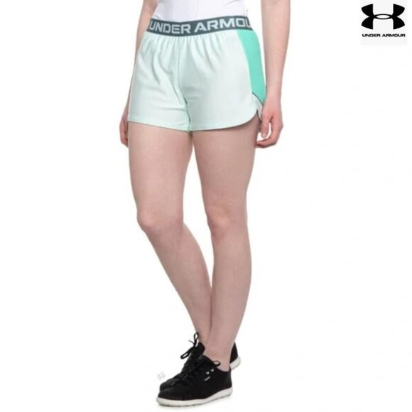 UNDER ARMOUR UA Women's Play Up 3.0 Shorts Side Mesh Loose Mint/Gray Size S -NWT - Picture 11 of 12